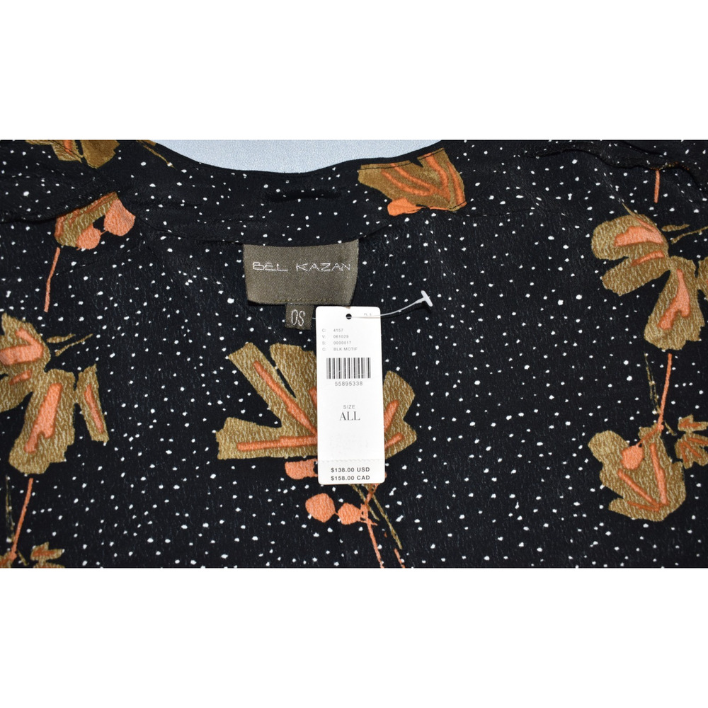 A5 NWT ANTHROPOLOGIE BEL KAZAN Black Motif Rayon Sadie Duster Kimono Size OS - Picture 5 of 7